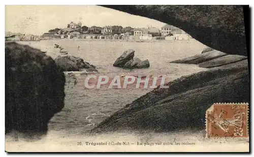 Cartes postales Tregastel La Plage vue entre les Rochers