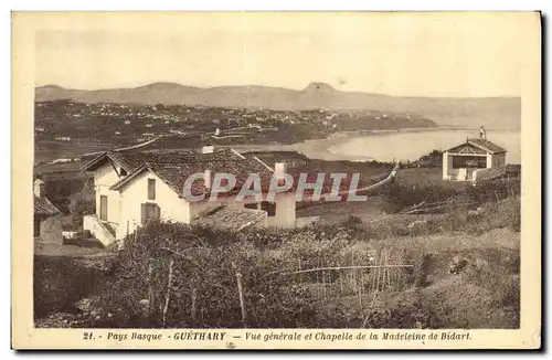 Ansichtskarte AK Pays Basque Guethary Vue Generale et Chapelle de la Madeleine de Bidart