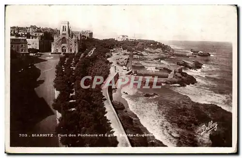 Cartes postales Biarritz Port des Pechours et Eglise Sainte Eugenie