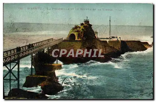 Ansichtskarte AK Biarritz La Passerelle et le Rocher de la Vierge