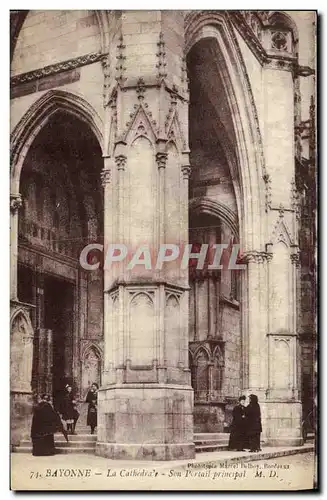 Cartes postales Bayonne La Cathedrale Son Portail Principal