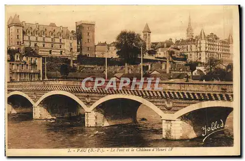 Cartes postales Pau Le Pont et le Chateau d Henri lV