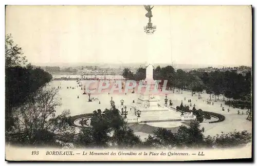 Ansichtskarte AK Bordeaux Le Monument des Girondins et la Place des Quinconces