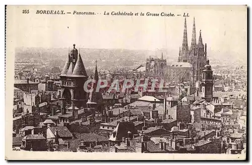 Cartes postales Bordeaux Panorama La Cathedrale et la Grosse Cloche