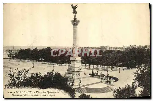 Ansichtskarte AK Bordeaux Place des Quinconces Monument des Girondins