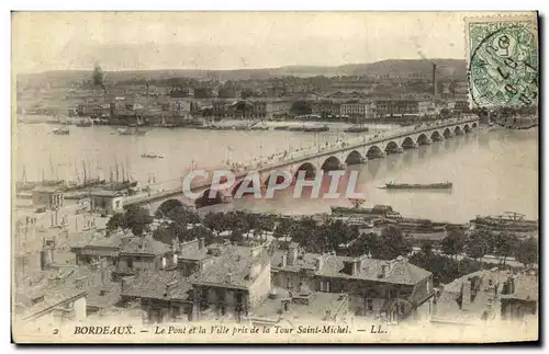 Ansichtskarte AK Bordeaux Le Pont et la Ville pris de la Tour Saint Michel