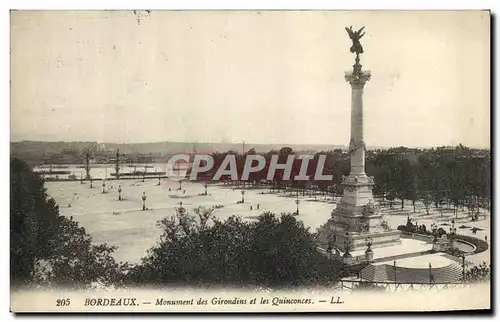 Cartes postales Bordeaux Monument des Girondins et les Quinconces