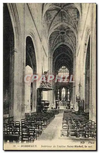 Cartes postales Bordeaux Interieur de L Eglise Saint Michel la Nef