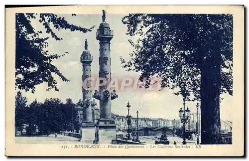 Cartes postales Bordeaux Place des Quinconces Les Colonnes Rostales