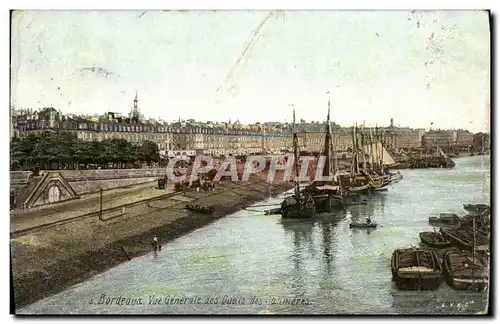 VINTAGE POSTCARD Bordeaux View of the quays of Salinieres Boats