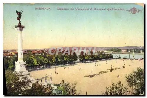 Cartes postales Bordeaux Esplande des Quinconces et Monument des Girondins