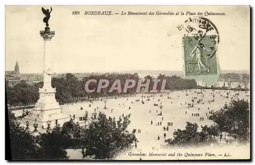 Ansichtskarte AK Bordeaux Le Monument des Girondins et la Place des Quinconces