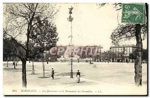 Cartes postales Bordeaux Les Quinconces et le Monument des Girondins