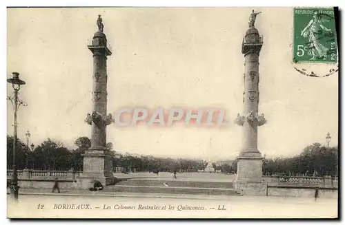 Ansichtskarte AK Bordeaux Les Colonnes Rostrales Et les Quinconces