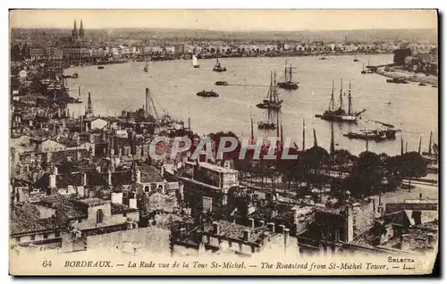 Cartes postales Bordeaux La Rade vue de la Tour St Michel Bateaux