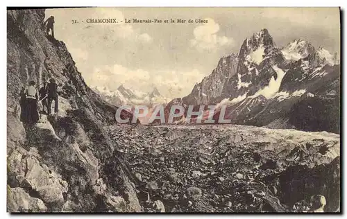 Cartes postales Chamonix Le Mauvais Pas et la Mer de Glace