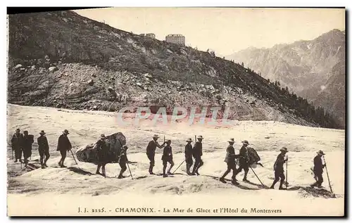 Cartes postales Chamonix La Mer de Glace et L Hotel du Montenvers Alpinisme