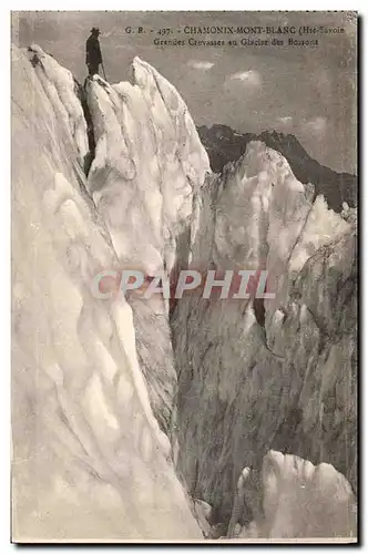 Ansichtskarte AK Chamonix Mont Blanc Grandes Crevasses au Glacier des Bossons