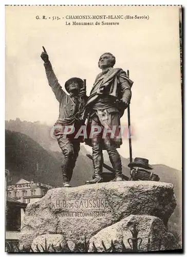 Ansichtskarte AK Chamonix Mont Blanc Le Monument de Saussure Alpinisme