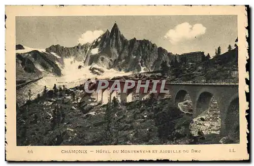 Cartes postales Chamonix Hotel Du Montenvers Et Aiguille Du Dru