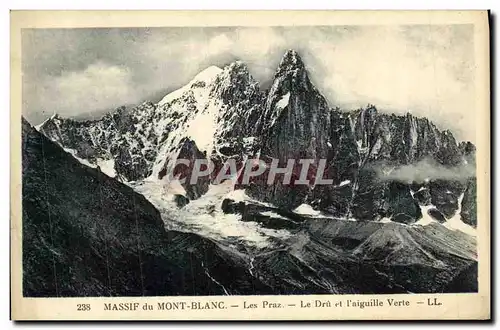 Cartes postales Massif du Mont Blanc Les Praz Le Dru et l aiguille Verte