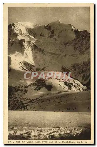 Cartes postales Col de voza et le Mont Blanc en hiver