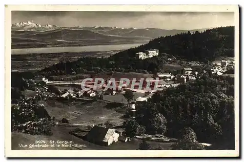 Ansichtskarte AK St Cergue Vue generale et le Mont Blanc