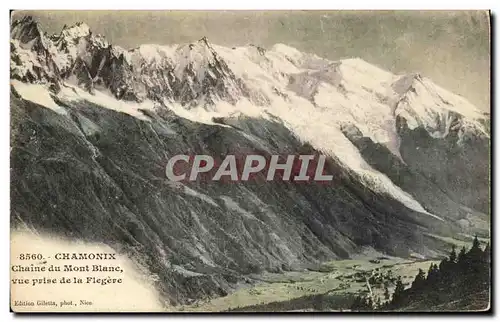 Cartes postales Chamonix Chaine du Mont Blanc Vue prise de la Flegere