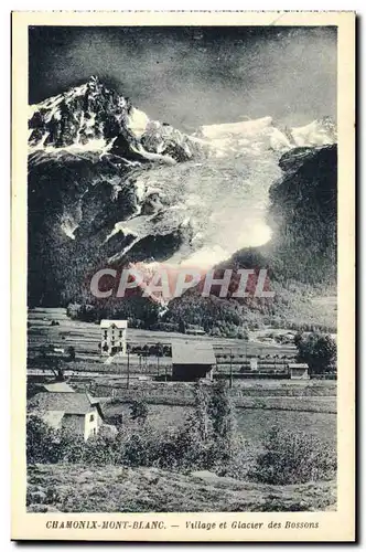 Cartes postales Chamonix Mont Blanc Village et Glacier des Bossons