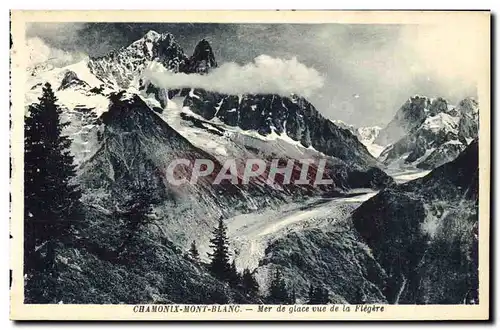 Cartes postales Chamonix Mont Blanc Mer de Glace Vue de la Flegere