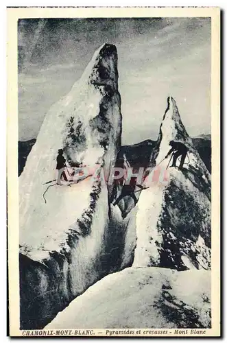 Ansichtskarte AK Chamonix Mont Blanc Pyramides et crevasses Mont Blanc