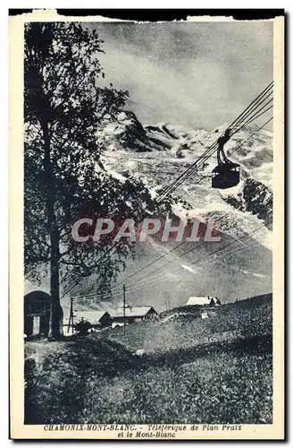 Cartes postales Chamonix Mont Blanc Teleferique de Plan Pratz et le Mont Blanc