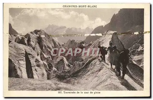 Ansichtskarte AK Chamonix Traversee de la Mer de Glace