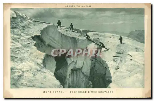 Ansichtskarte AK Chamonix Mont Blanc Traversee D Une Crevasse