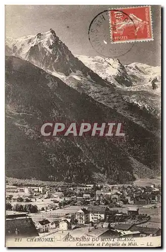 Ansichtskarte AK Chamonix Ascension du Mont Blanc Chamonix et l aiguille du Midi