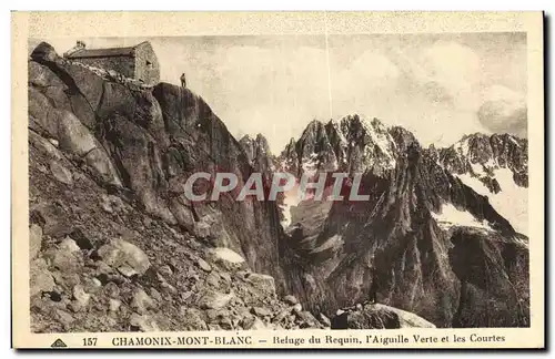 Cartes postales Chamonix Mont Blanc Refuge du Requin l Aiguille verte et les courtes