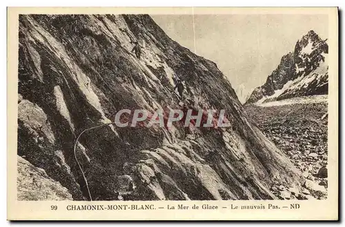 Cartes postales Chamonix Mont Blanc Mer De Glace Le amuvais pas