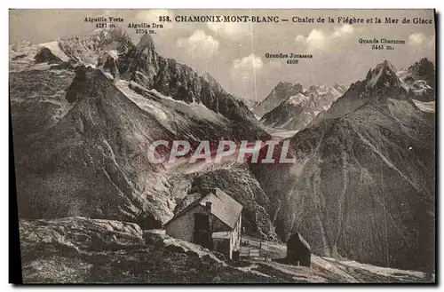 Cartes postales Chamonix Mont Blanc Chalet de la Flegere et la Mer de glace