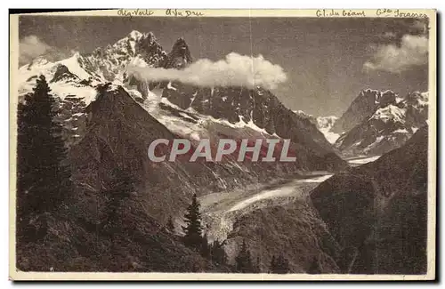 Cartes postales Chamonix Mont Blanc Mer de glace vue de le la Flegere