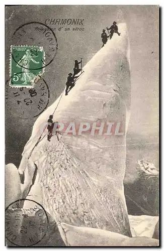 Cartes postales Chamonix Ascension d Un Serac alpinisme