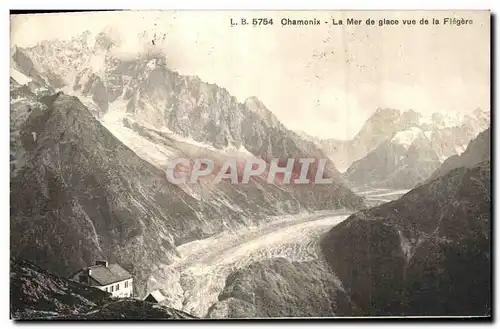 Cartes postales Chamonix La Mer de glace vue de la Flegere