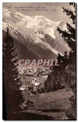 Cartes postales Chamonix Mont Blanc Vue Generale et le Mont Blanc