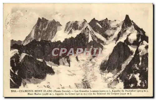 Ansichtskarte AK Chamonix Mont Blanc Les Grandes Jorasses Aiguille de Rochefort