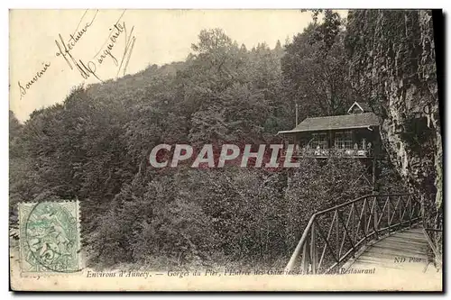 Cartes postales Environs d Annecy Gorges du Fier L entree des galeries et le chalet Restaurant