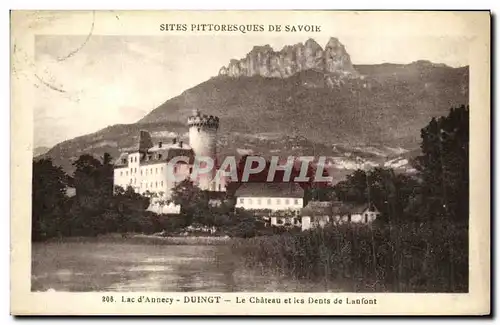 Cartes postales Annecy Duingt Le Chateau et les Dents de Lanfont