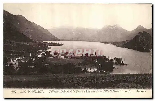 Cartes postales Lac Annecy Talloires Duingt et le Bout du Lac vus de al villa Noblemaire