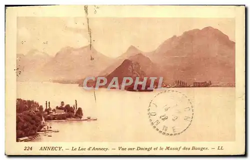 Cartes postales Lac Annecy Le Lac d Annecy Vue Sur Duingt et le Massf des Bauges