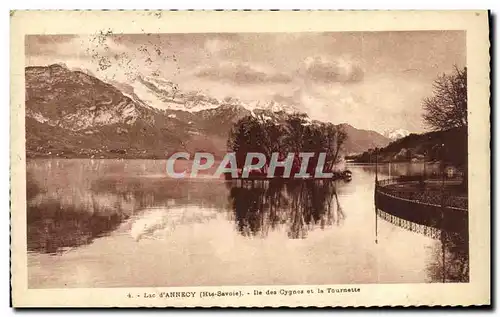 Ansichtskarte AK Lac Annecy IIe des Cygnes et la Tournette