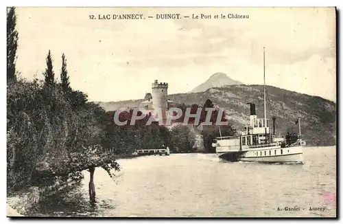 Ansichtskarte AK Lac Annecy Duingt Le Port et le Chateau Bateau