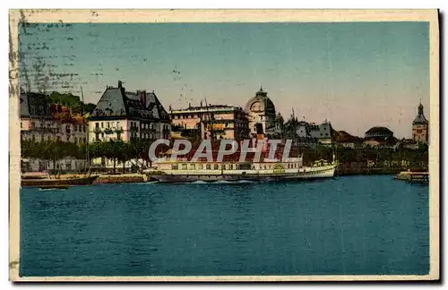 Cartes postales Evian les Bains Vue prise de la jetee Bateau